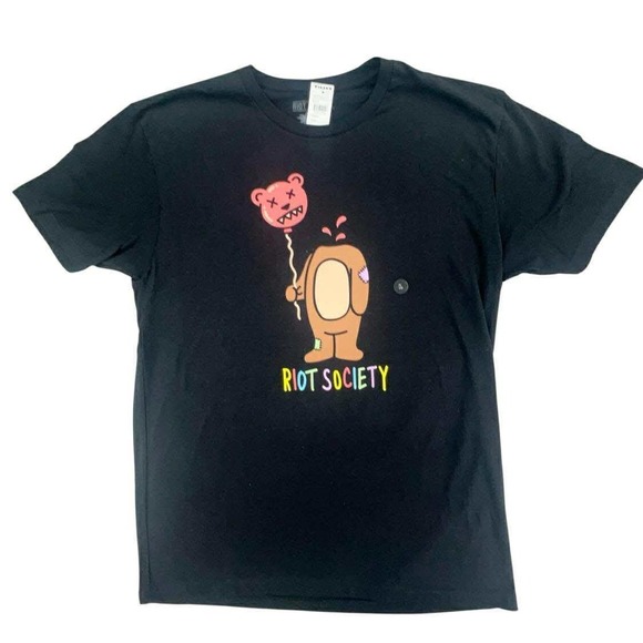 riot society Other - Riot Society Bear Balloon Black Graphic Print Cotton Blend T-Shirt L Tilly's nwt